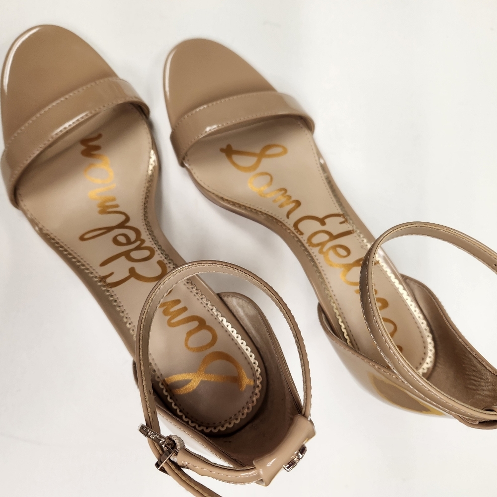💥❌️SOLD Sam Edelman Beige Ankle Strap Heels